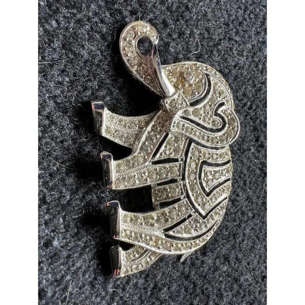 Vintage Signed Hattie Carnegie (Rare) Rhinestone Elephant Brooch